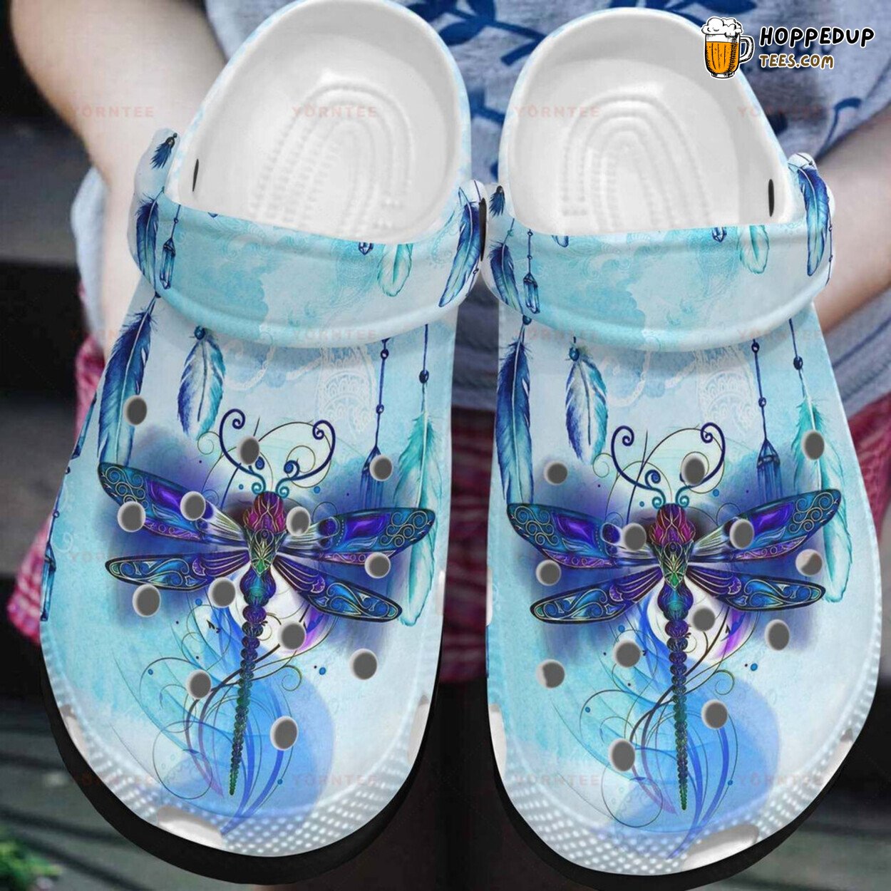 I Love Dragonfly Blue Lover Gift Comfortable Unique Rubber Clog Shoes