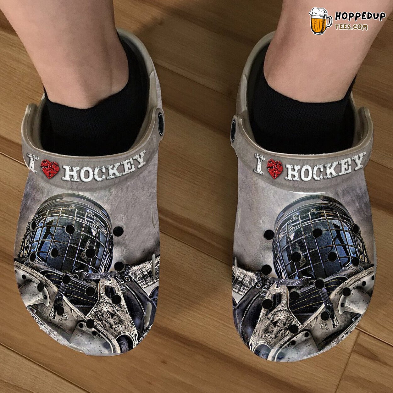 I Love Hockey Themed Shoes Clogs Sport Gifts Unique Enthusiast Design