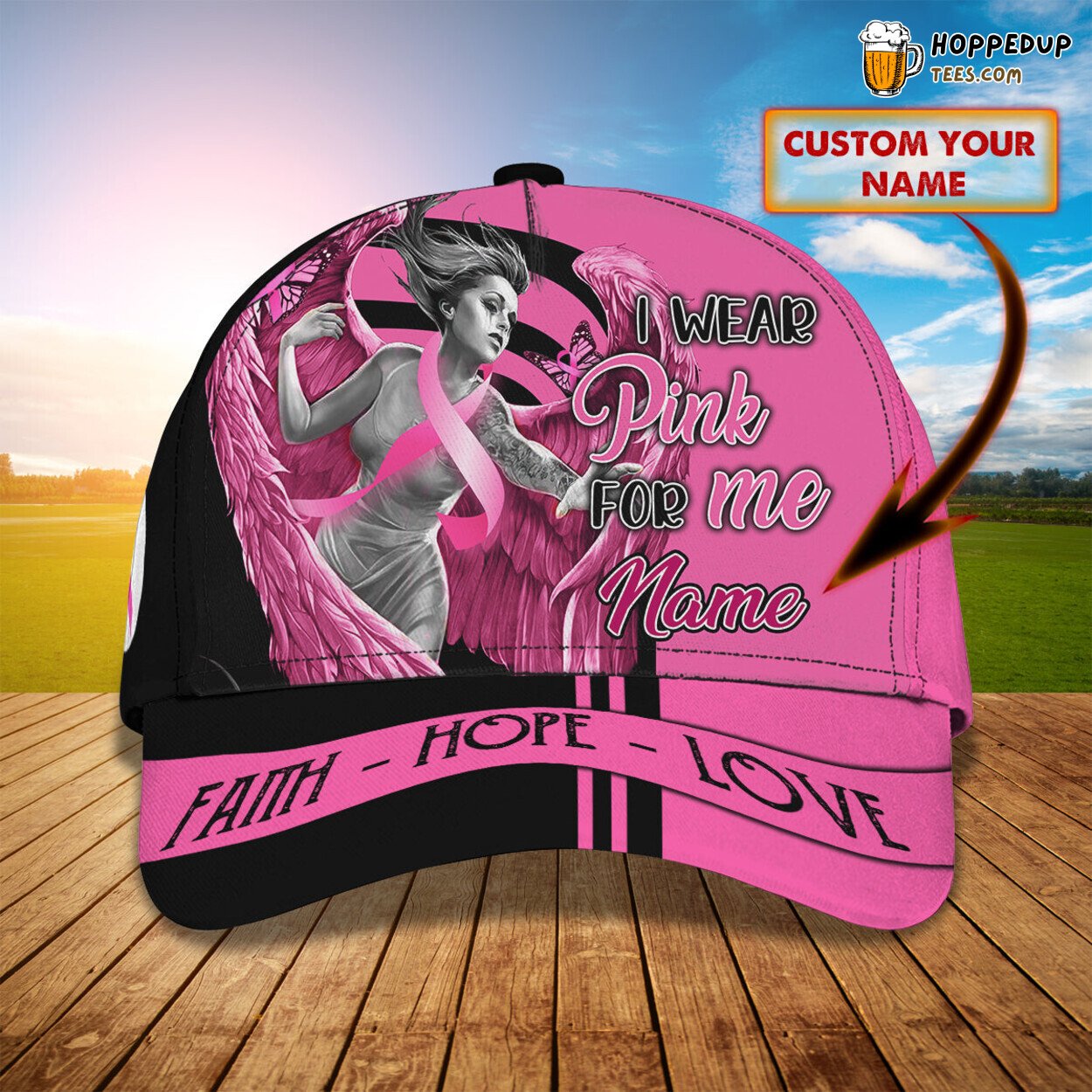 I Wear Pink Me 3D Classic Cap Personalized Name Unique Elegant Styling Design