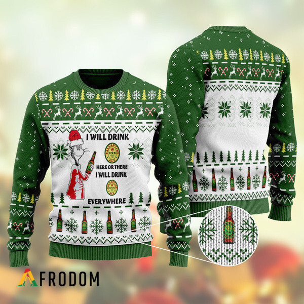 I Will Drink Ballantine Beer Everywhere Ugly Christmas Sweater HU