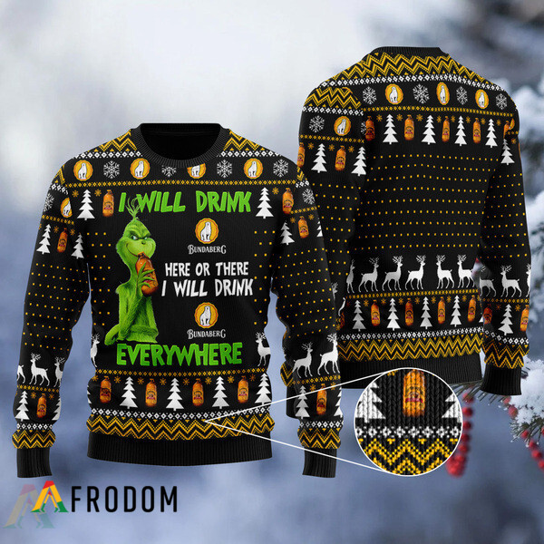 I Will Drink Bundaberg Everywhere Christmas Ugly Sweater HU