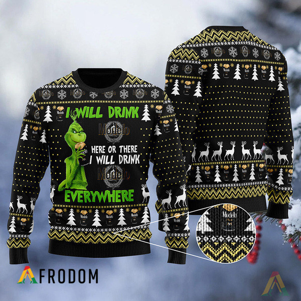 I Will Drink Modelo Negra Everywhere Christmas Ugly Sweater HU