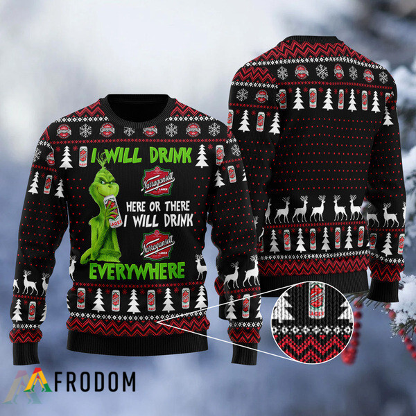 I Will Drink Narragansett Beer Everywhere Christmas Ugly Sweater HU