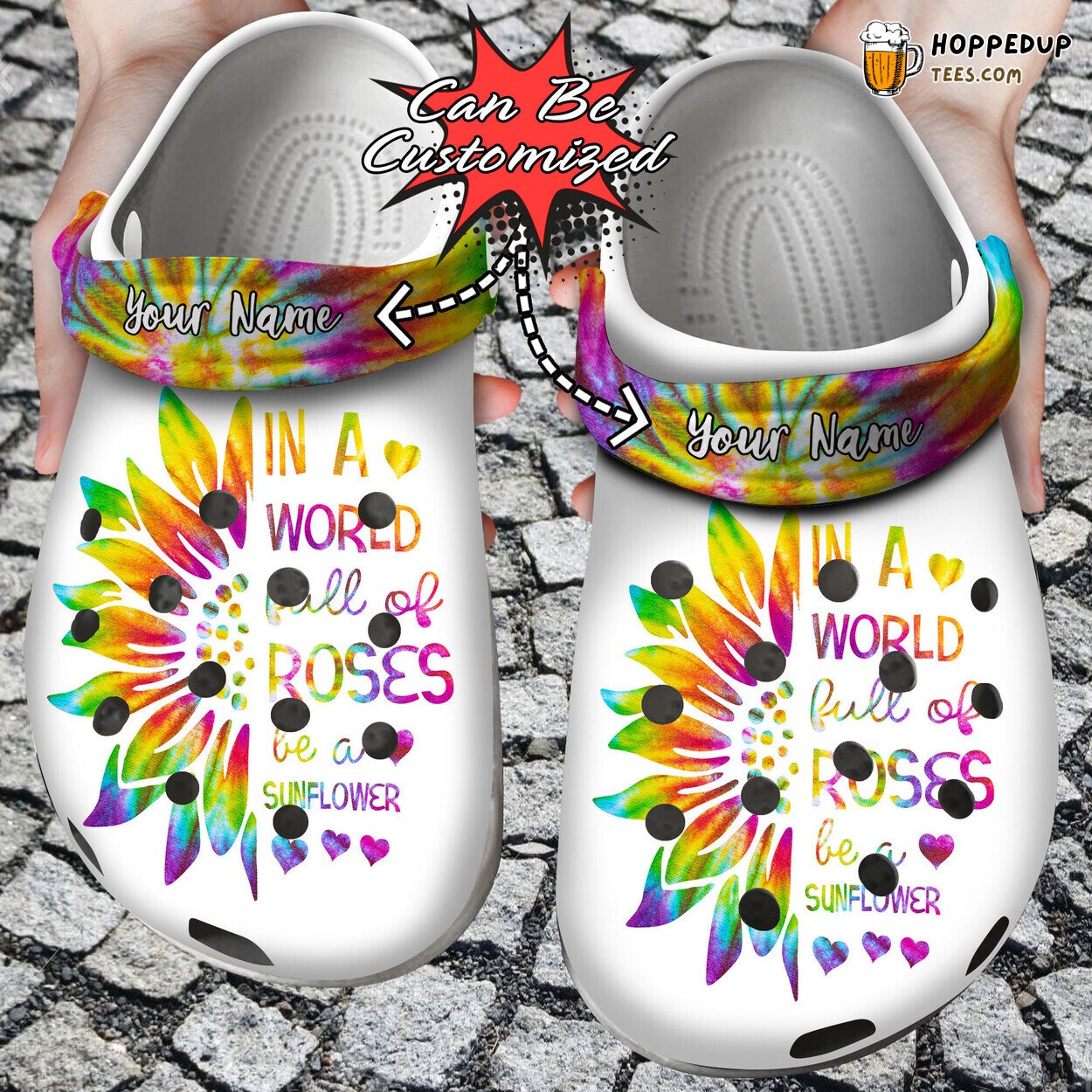 In A World Full Of Roses Be A Sunflower Themed Clogs