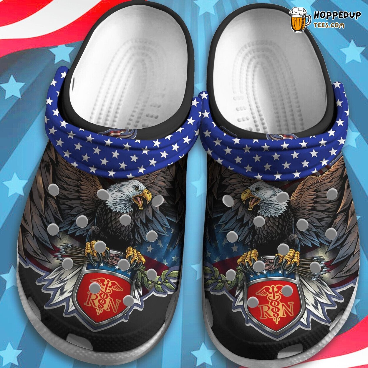 Independence RN Eagle Birthday Men Boys Gift Comfortable Clogs