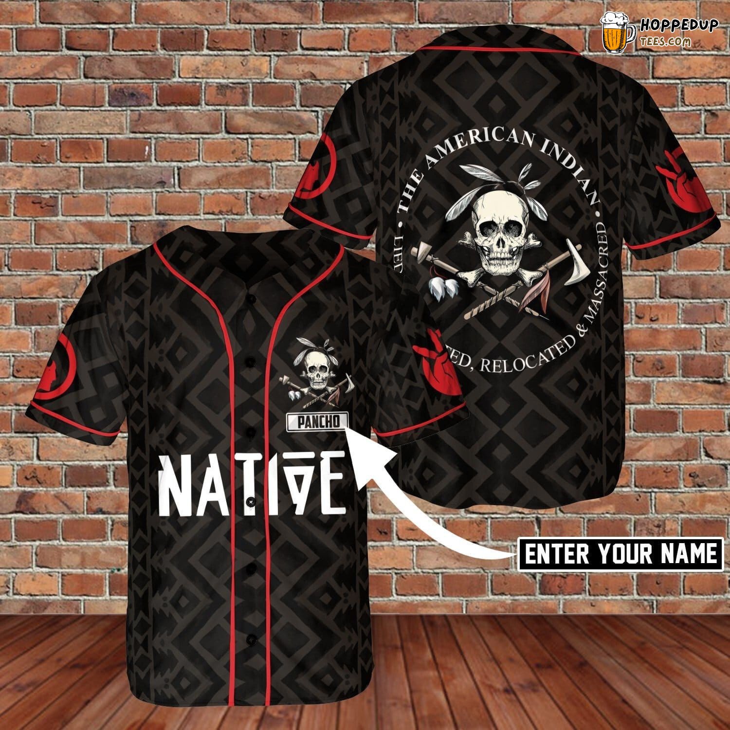 Indian Skull Native American Art Baseball Jersey Personalized Unique Look