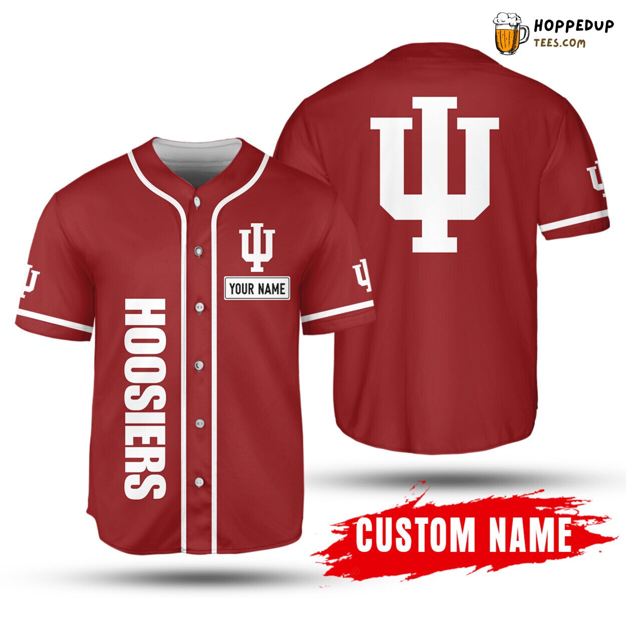 Indiana Hoosiers Customizable Crimson Baseball Jersey Unisex Collegiate