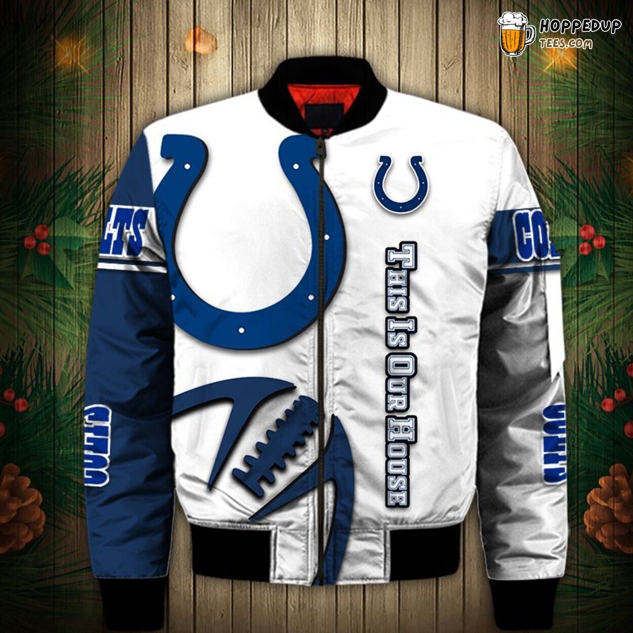 Indianapolis Colts Balls Graphic Bomber Jacket Exclusive Fan Collection