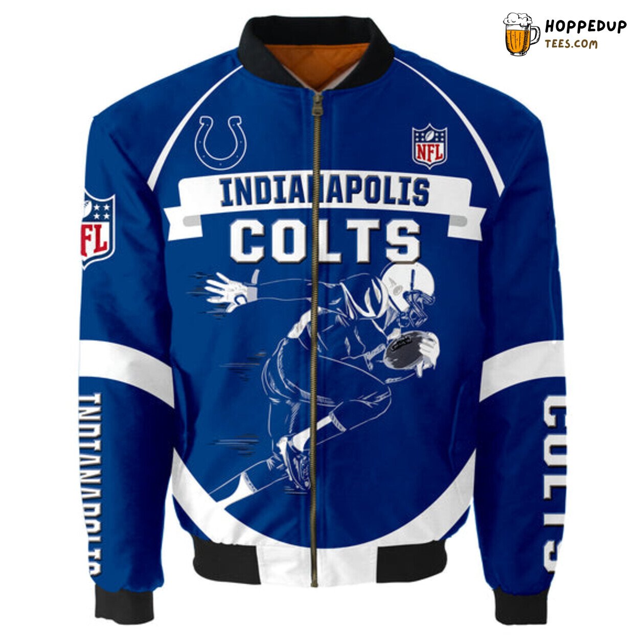 Indianapolis Colts Graphic Player Bomber Jacket Classic Series Sporty Design