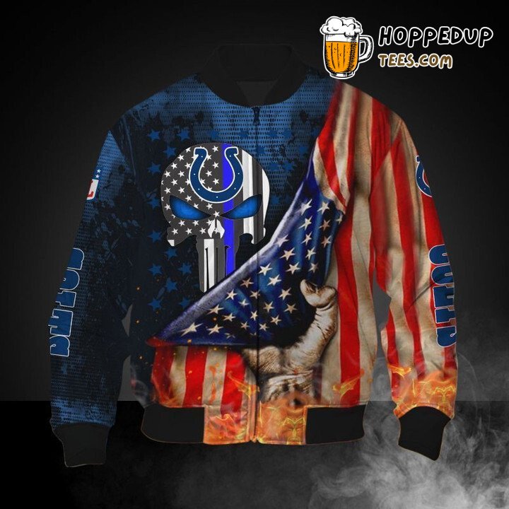 Indianapolis Colts NFL America Flag Pride Bomber Jacket Craft
