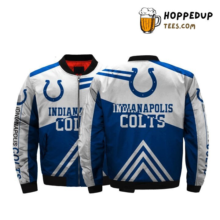 Indianapolis Colts NFL Blue Grey Team Spirit Bomber Jacket