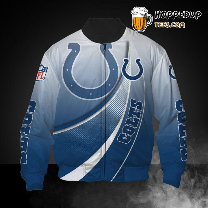 Indianapolis Colts NFL Crisp Light Blue Bomber Jacket Series