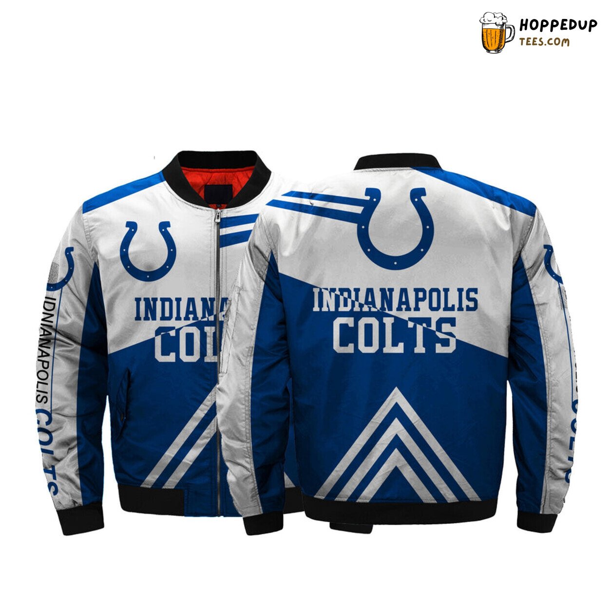 Indianapolis Colts NFL Men 3D Bomber Jacket Classic Series Design Look Edition