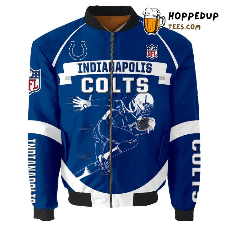 Indianapolis Colts NFL Royal Blue Statement Bomber Jacket Edge Indianapolis Colts NFL Royal Blue Statement Bomber Jacket Edge