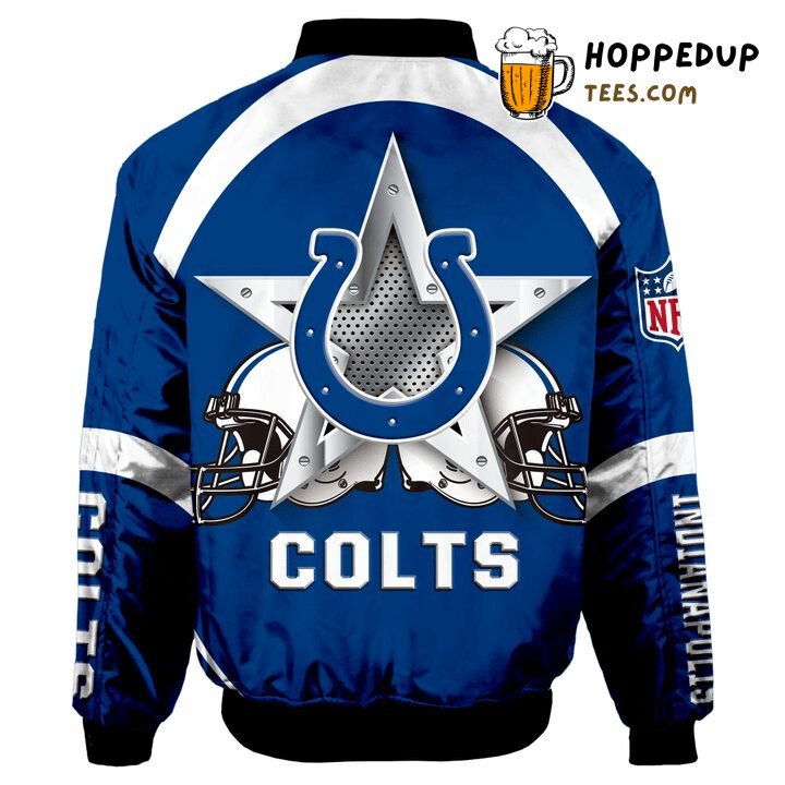 Indianapolis Colts NFL Royal Blue Statement Bomber Jacket Edge