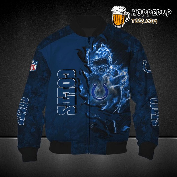 Indianapolis Colts NFL Signature Solid Blue Bomber Jacket Edge