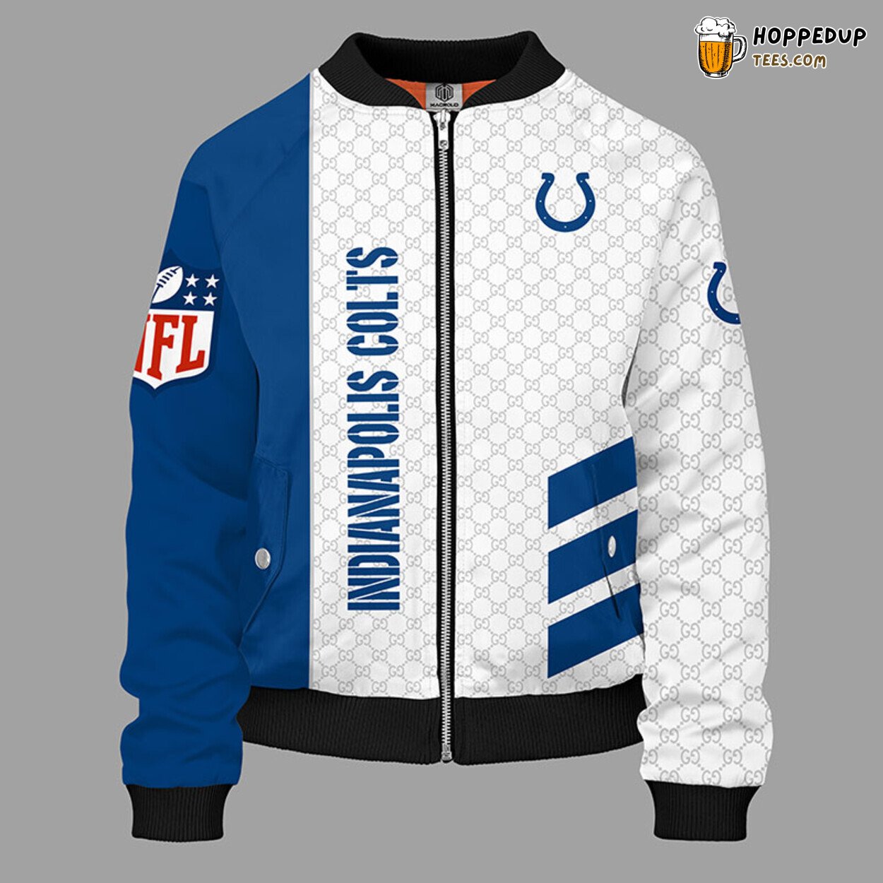Indianapolis Colts NFL Unique Unisex Blue Bomber Jacket Look