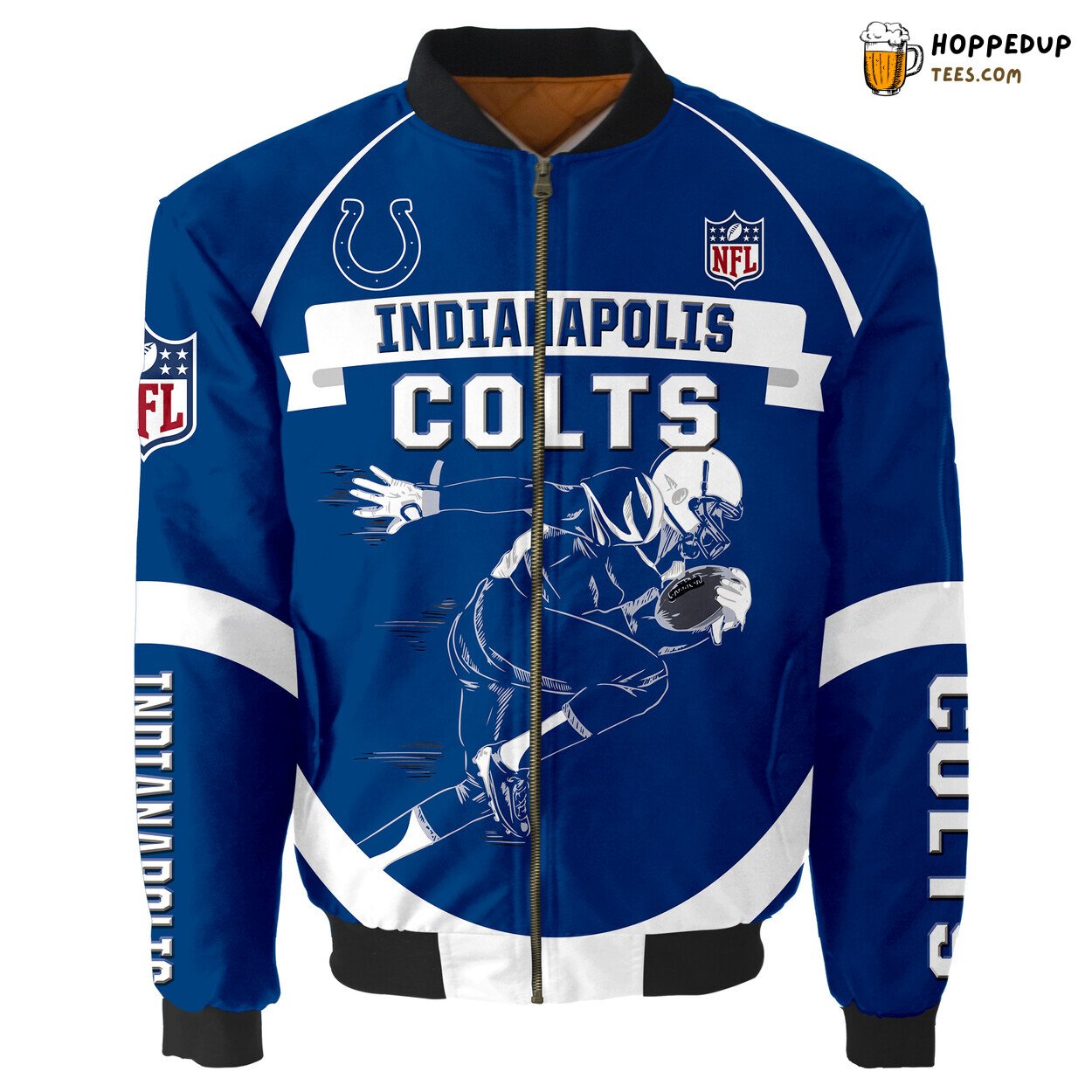 Indianapolis Colts Running Men Graphic Bomber Jacket Exclusive Edition