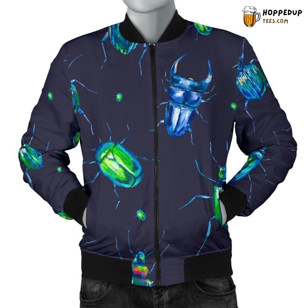 Insect Drawing Tribute Men’s Bomber Jacket Unique Essence Pattern Display