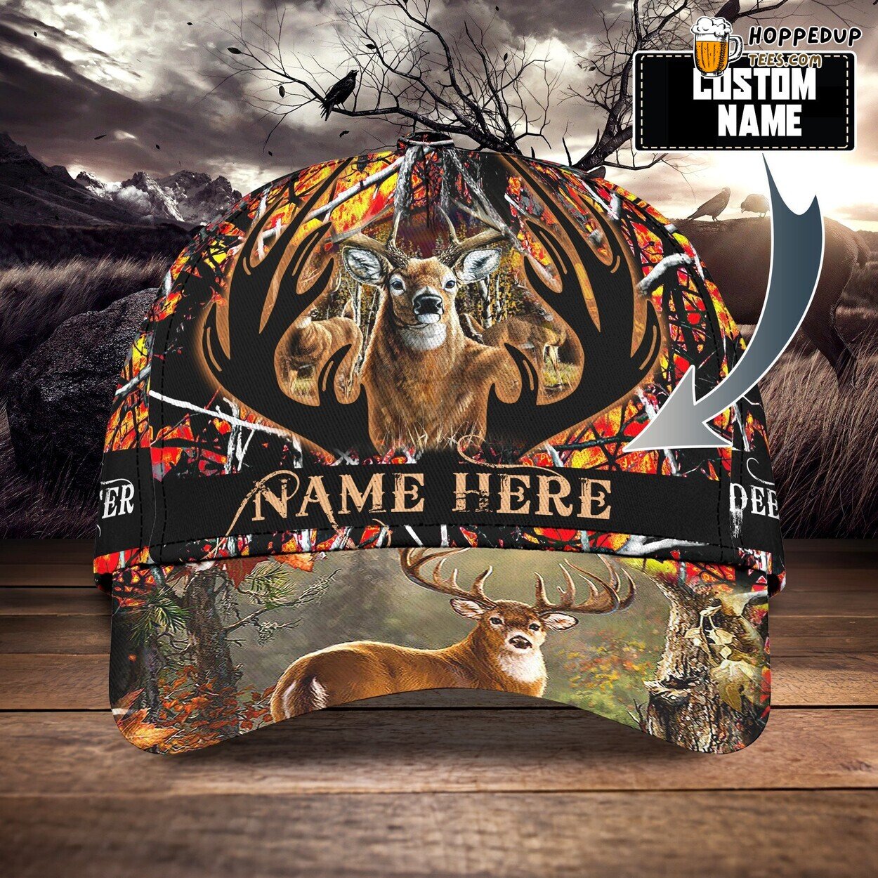Into the Wild 3D Cap Deer Hunting Personalized Adventure Enthusiast Design