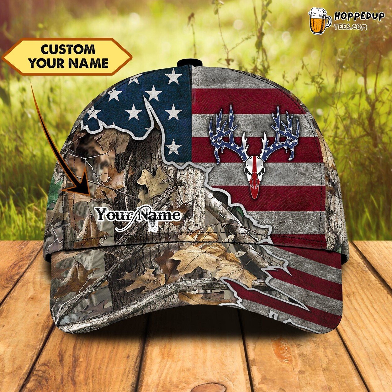 Into The Wild Personalized 3D Classic Cap Saluting Deer Hunting Adventures