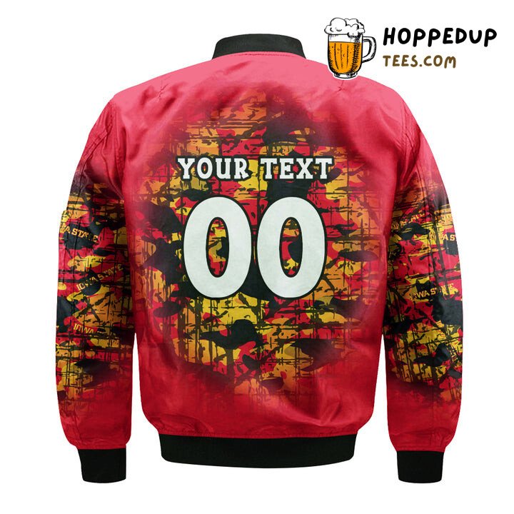 Iowa State Cyclones NCAA Bomber Jacket in Cardinal Orange Customized
