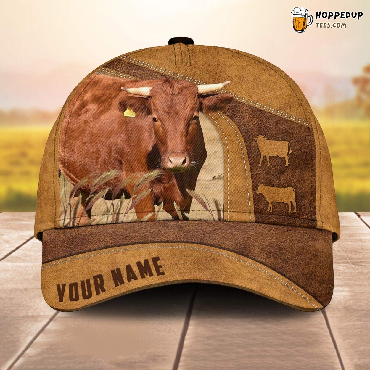 Irish Dexter 3D Custom Cap All Over Print Baseball Farm Animal Lover Leather Look