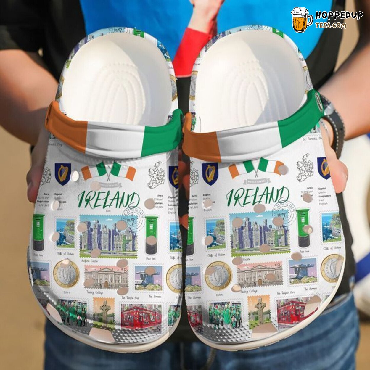 Irish Ireland Postcard Theme Classic Clogs Comfortable Shoes