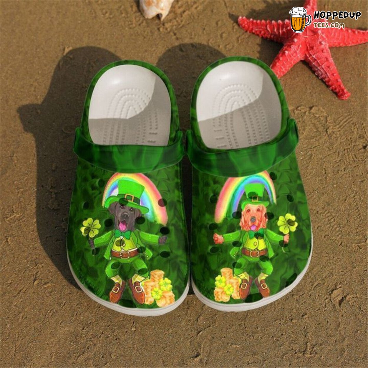 Irish Labrador Dog Themed Comfortable Unique Design Rubber Clog Shoes