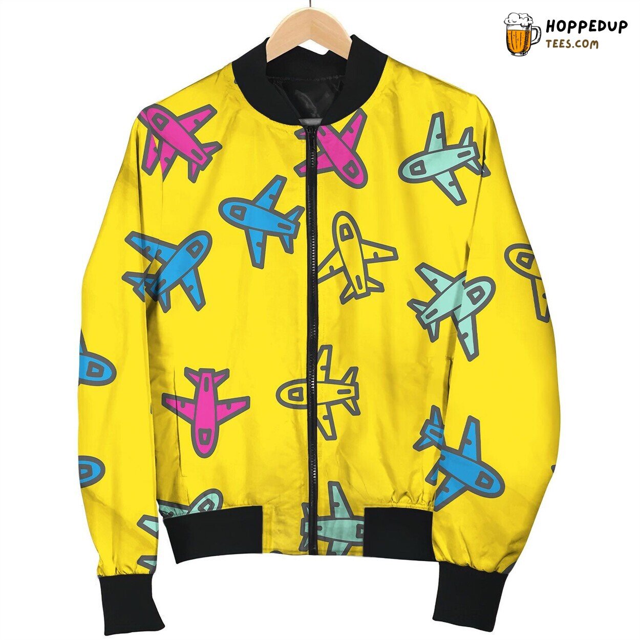 Irplane Seamless Pattern Can Be Edited Bomber Jacket
