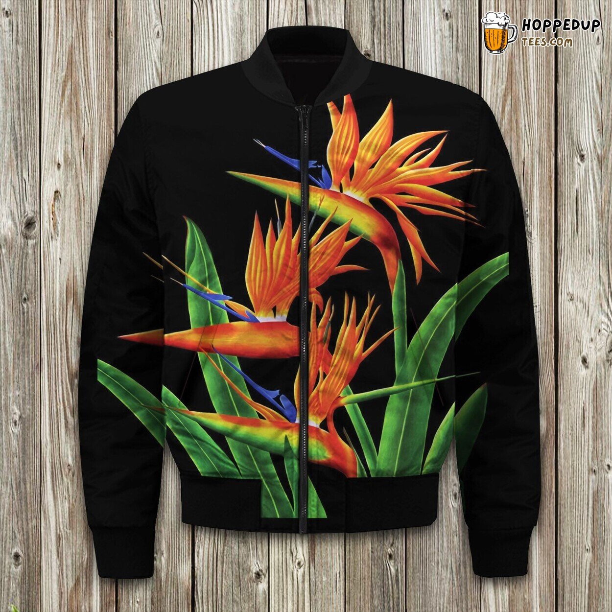 Island Blooms Tropical Flower Winter Bomber Jacket Vacation Vibes Fashion