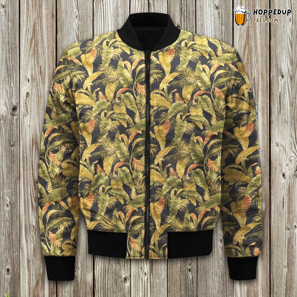 Island Paradise Theme Winter Bomber Jacket Tropical Splendor