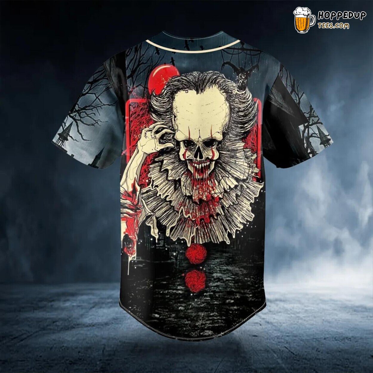 IT Halloween Skull Baseball Jersey Graphic Tees 3D Print Horror Collection