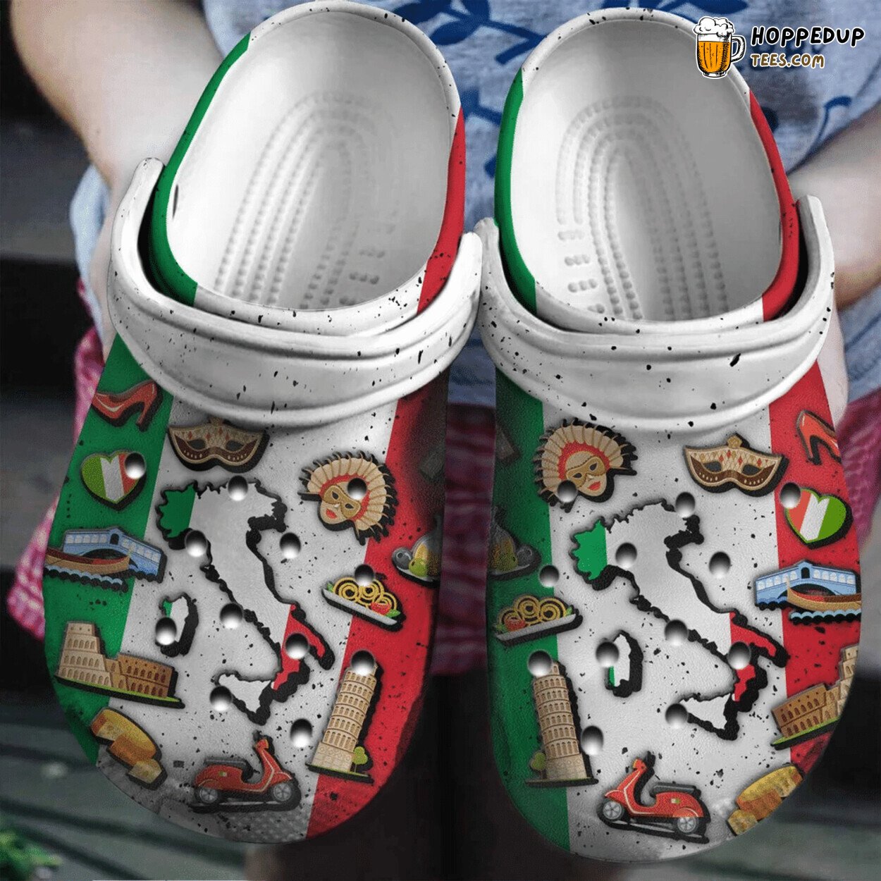 Italy Flag Symbol Fan Gift Classic Water Comfortable Rubber Clogs