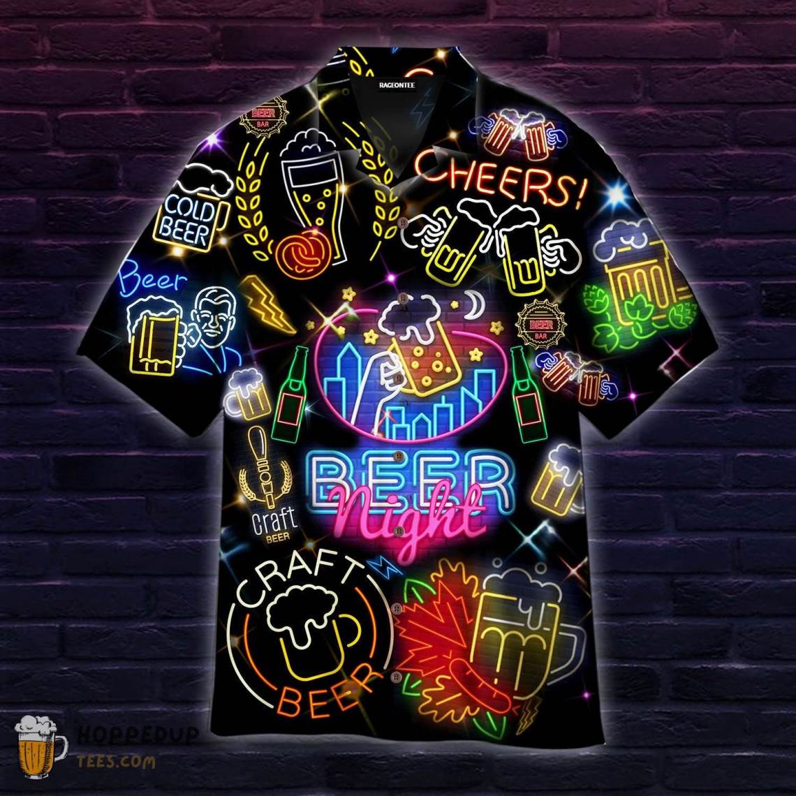 Its Beer Night Neon Aloha Shirt