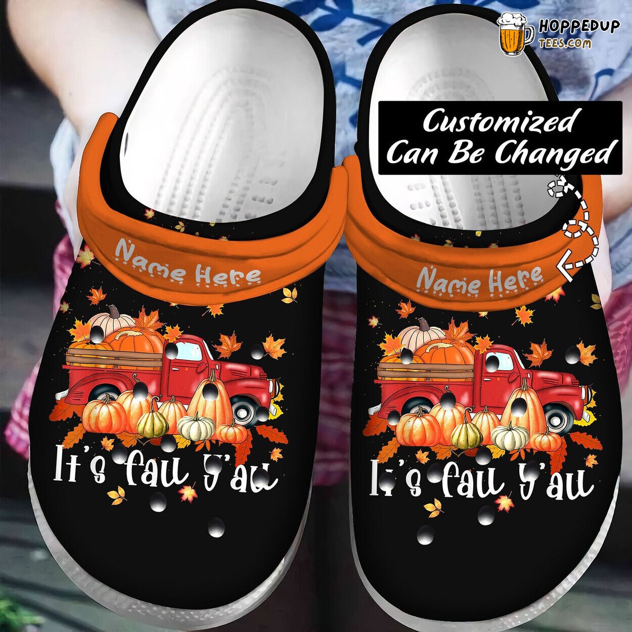 Its Fall Yall Pumpkins Maple Farm Truck Autumn Personalized Clogs