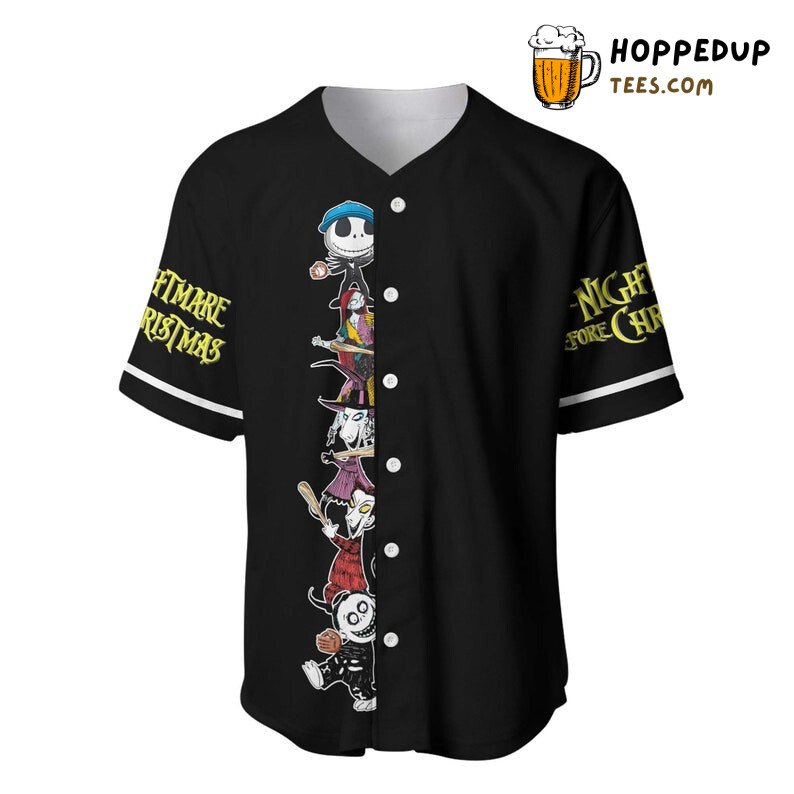 Jack Sally Nightmare Christmas Black 3D Print Baseball Jersey