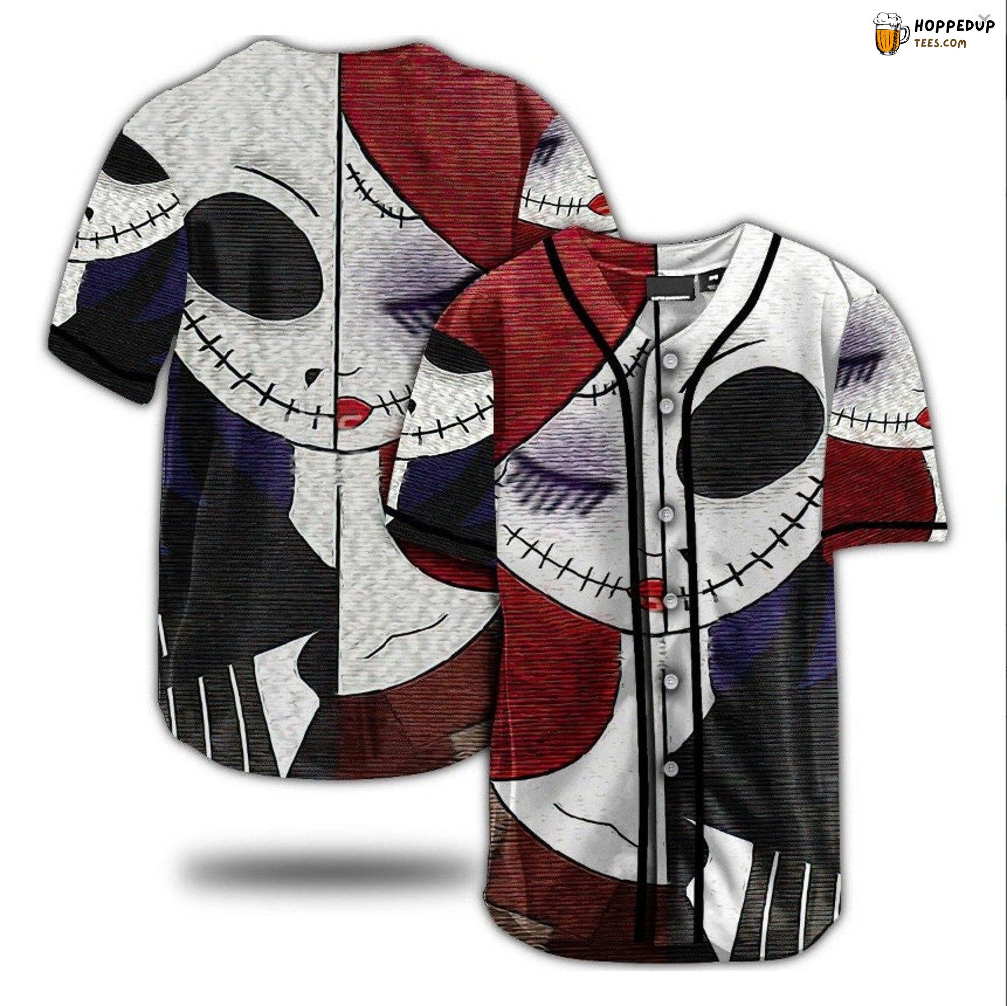 Jack Sally Themed Halloween Classic Baseball Jersey Design