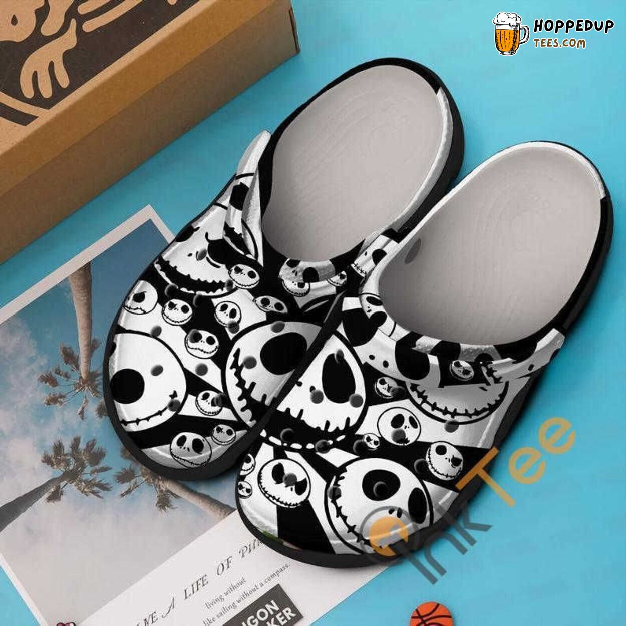 Jack Skellington Black White Skulls Nightmare Christmas Movie Clogs