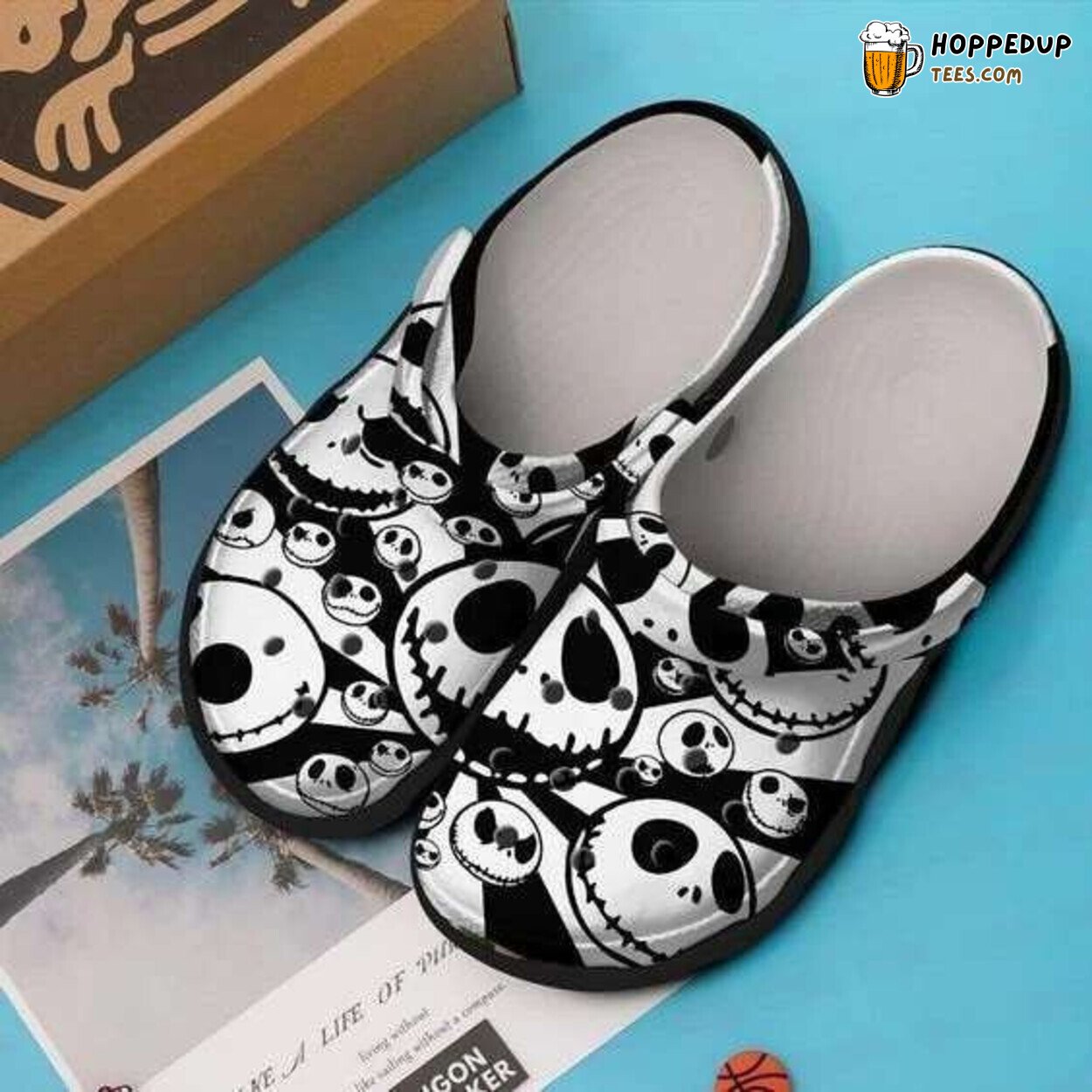 Jack Skellington Face Pattern Halloween Themed Clogs Shoes Unique