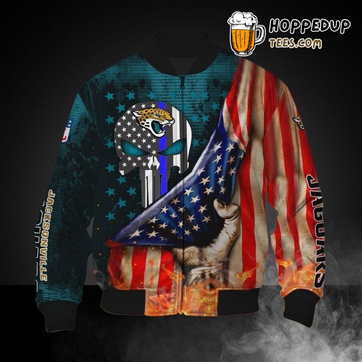 Jacksonville Jaguars NFL America Flag Tribute Bomber Jacket