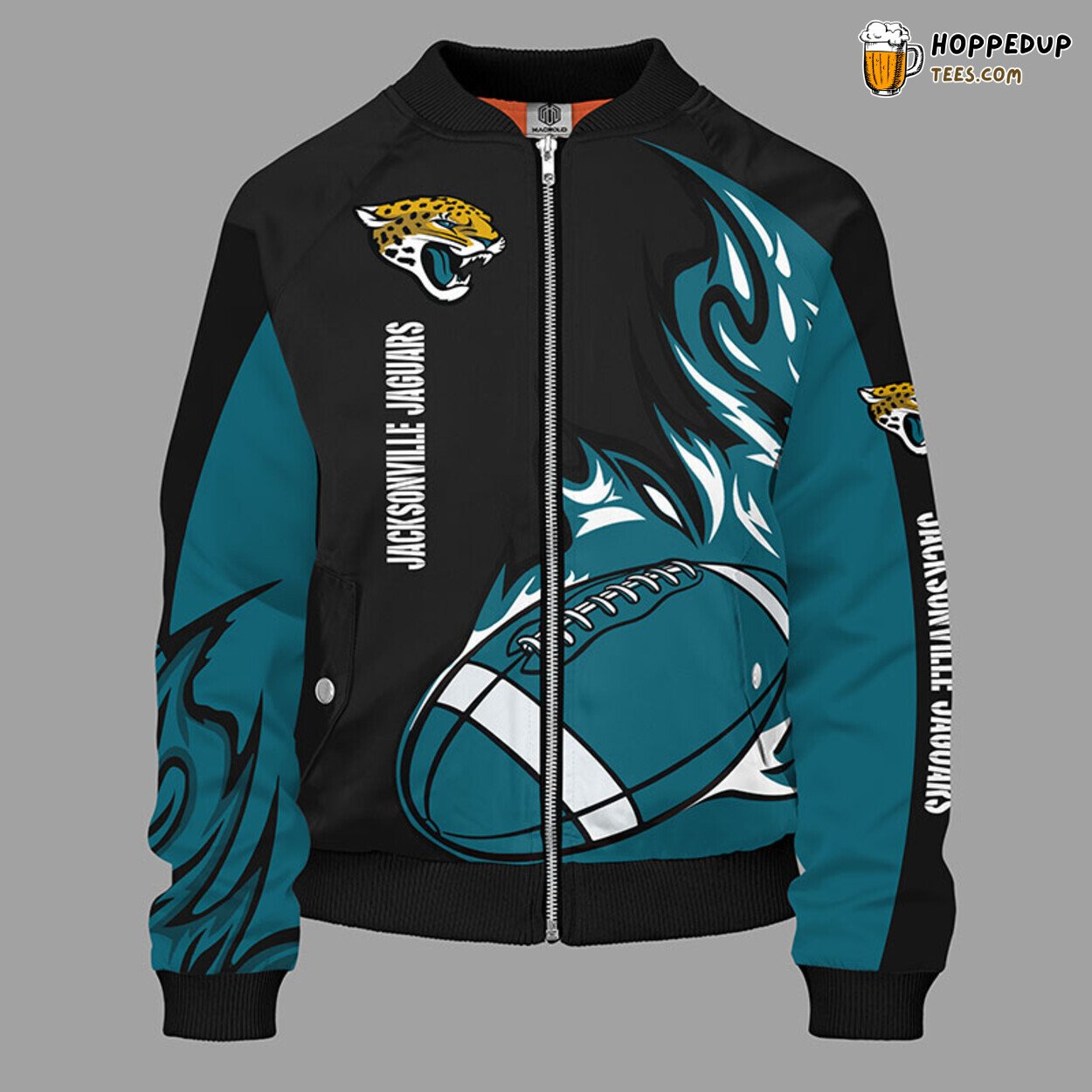 Jacksonville Jaguars NFL Distinct Green Bomber Jacket Look