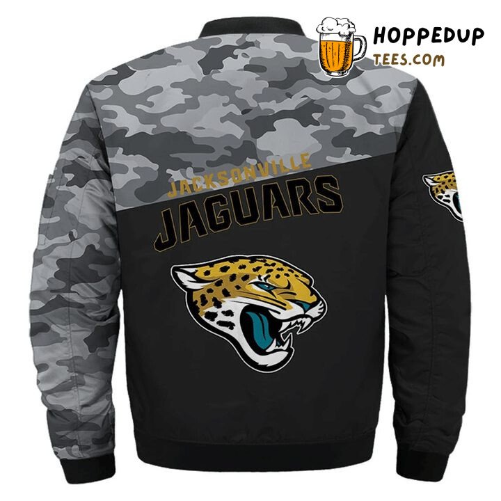 Jacksonville Jaguars NFL Stealth Black Camo Bomber Jacket