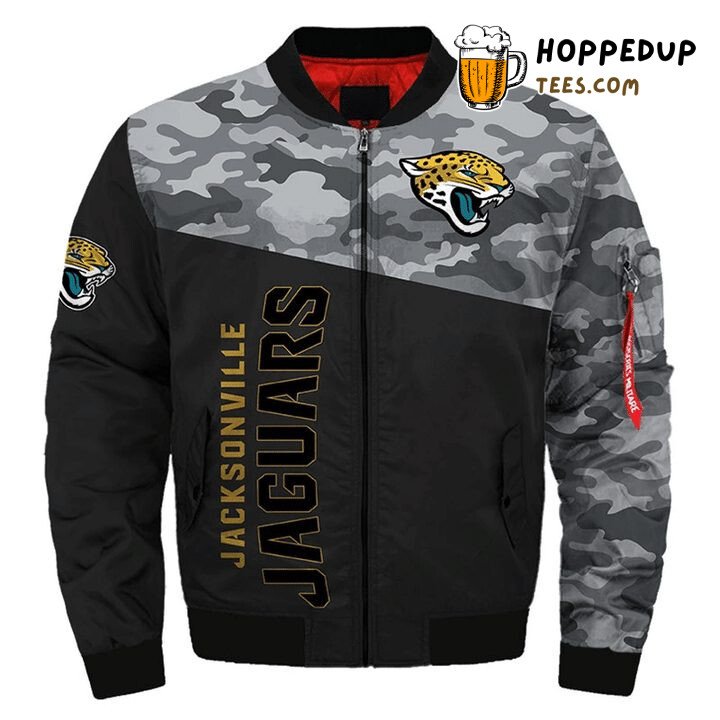 Jacksonville Jaguars NFL Stealth Black Camo Bomber Jacket