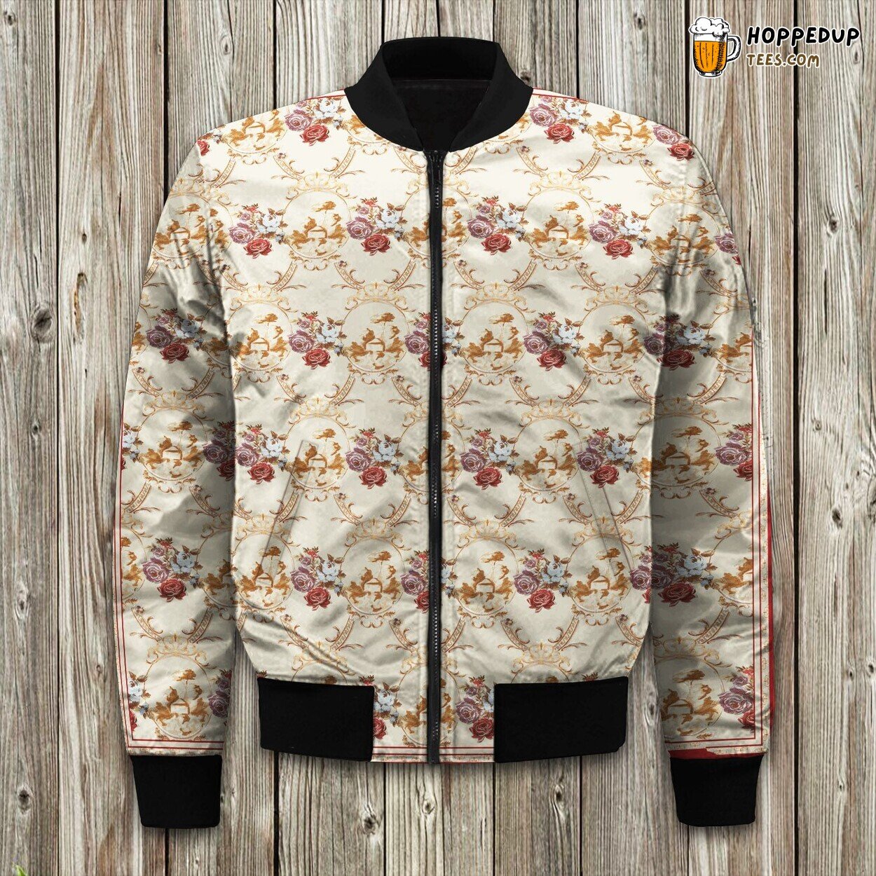 Jacquard Oriental Style Winter Bomber Jacket Unique Fashionable Trend