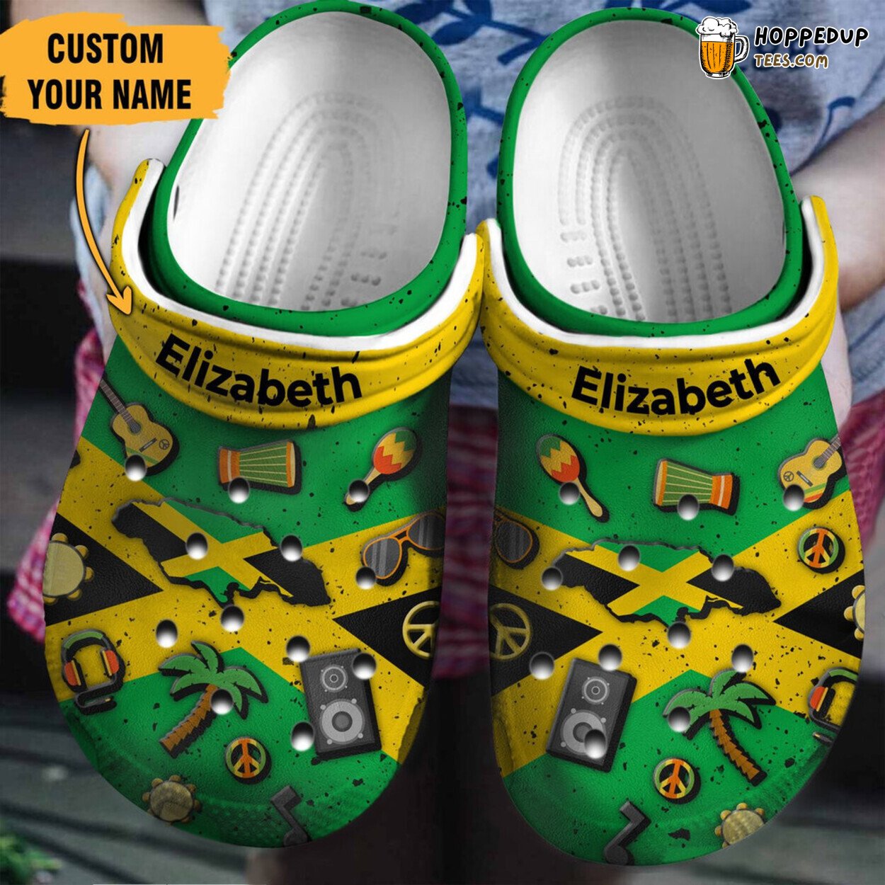 Jamaica Flag Symbols Fan Gift Classic Water Comfy Rubber Clog