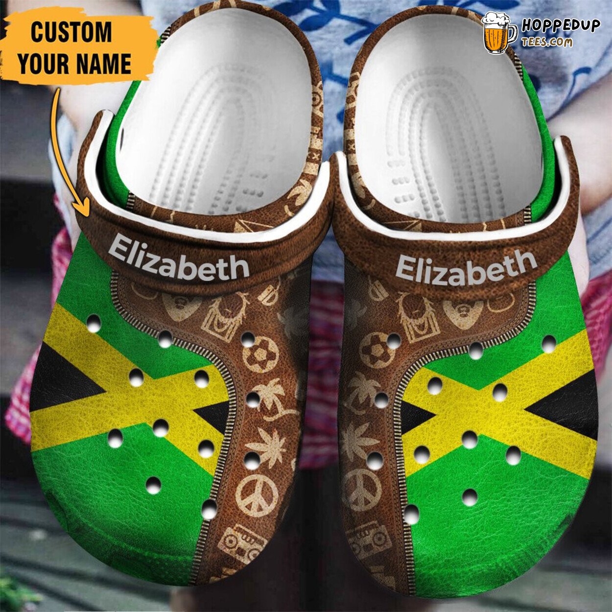 Jamaica Jamaican Flag Symbols Zipper Fan Gift Classic Water Clog