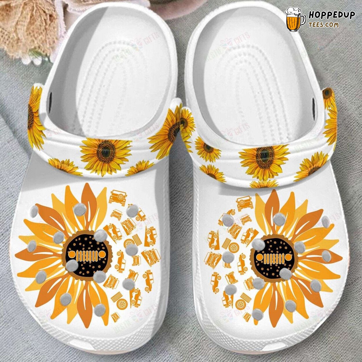Jeep Sunflower Themed Clog Shoes Unique Gift For Jeep Enthusiasts