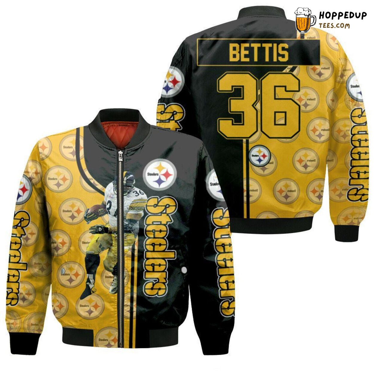Jerome Bettis Pittsburgh Steelers Elite Super Bowl 3D Bomber Jacket