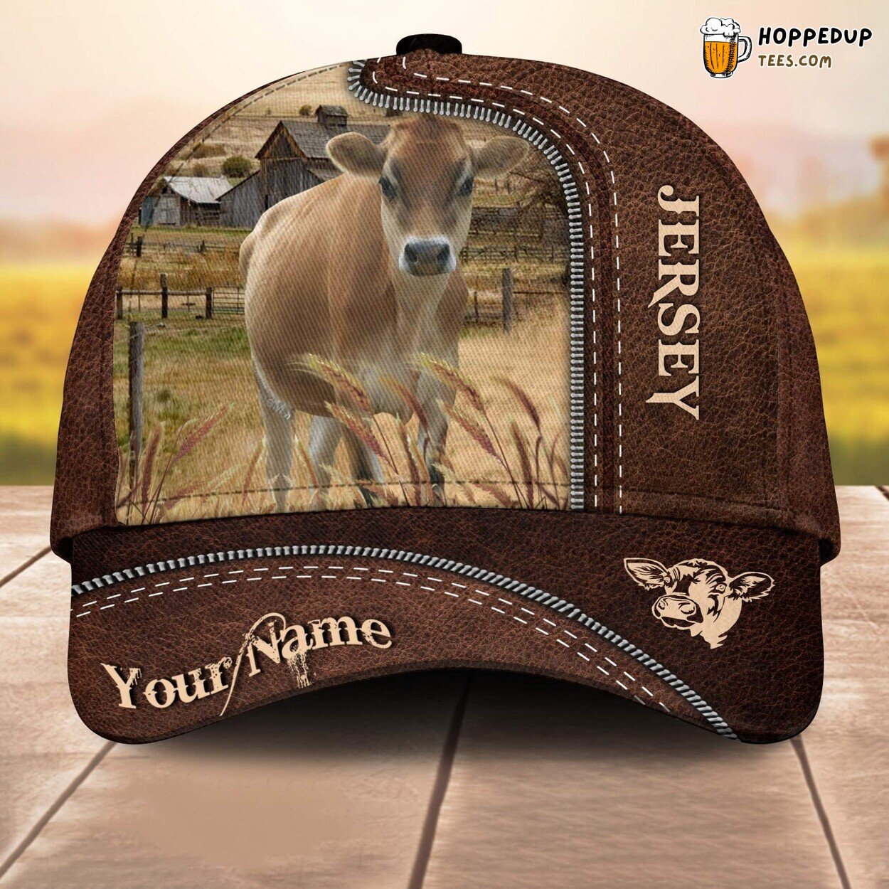 Jersey Leather 3D Cap Animal Farm Lovers Customized Baseball Print